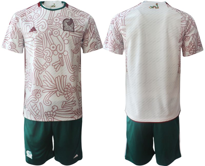 Men 2022 World Cup National Team Mexico away white blank Soccer Jerseys